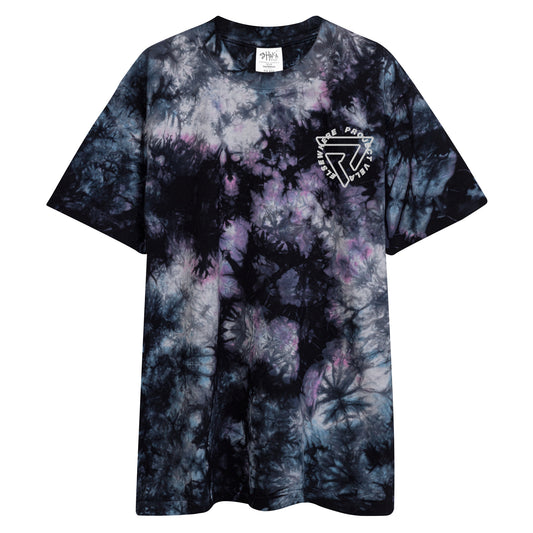 "Elsewhere Logo" Embroidered Oversized tie-dye t-shirt