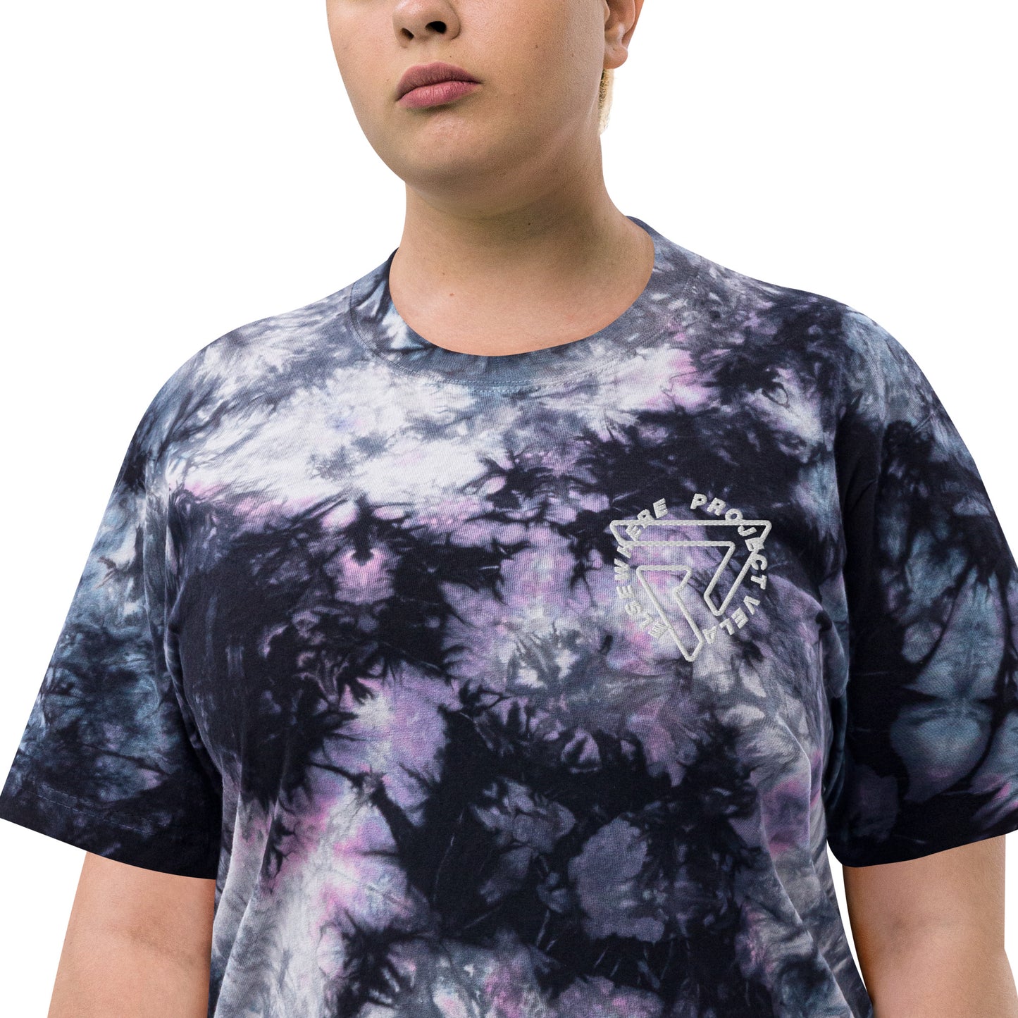 "Elsewhere Logo" Embroidered Oversized tie-dye t-shirt